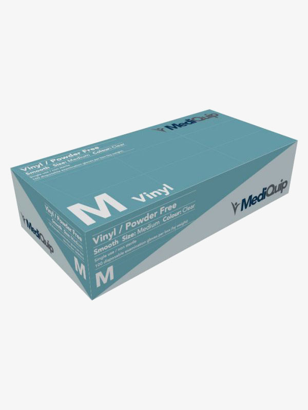 GLOVES MEDIQUIP VINYL GLOVES LOW POWDER (BOXx100) NON STERILE